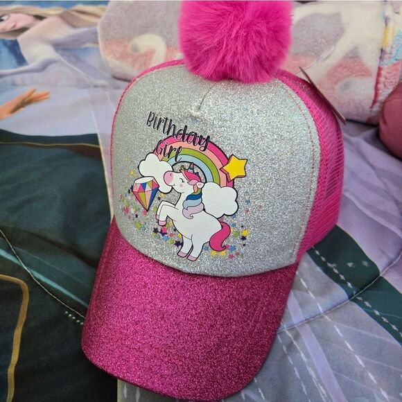Multicolored birthday girl sparkle baseball cap - Picture 11 of 12